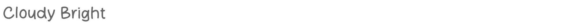 Sample characters Cloudy Bright Font